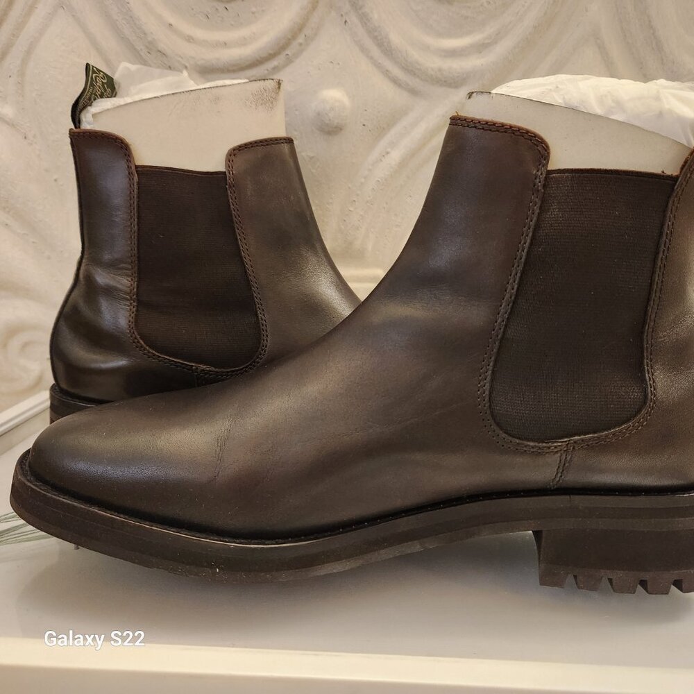 New In Box Polo Ralph Lauren Bryson Brown Leather Chelsea Boot Shoes Size 10.5 - Picture 6 of 13